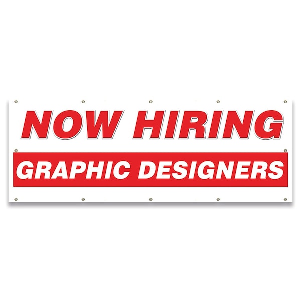 Now Hiring Graphic Designers Banner Apply Inside Accepting Application Single Sided